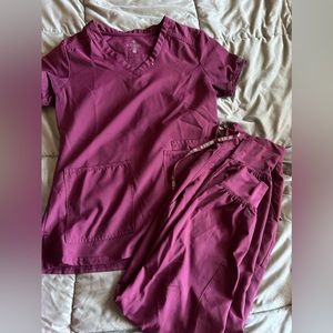 Burgundy Med Couture Scrub set EXTRA SMALL